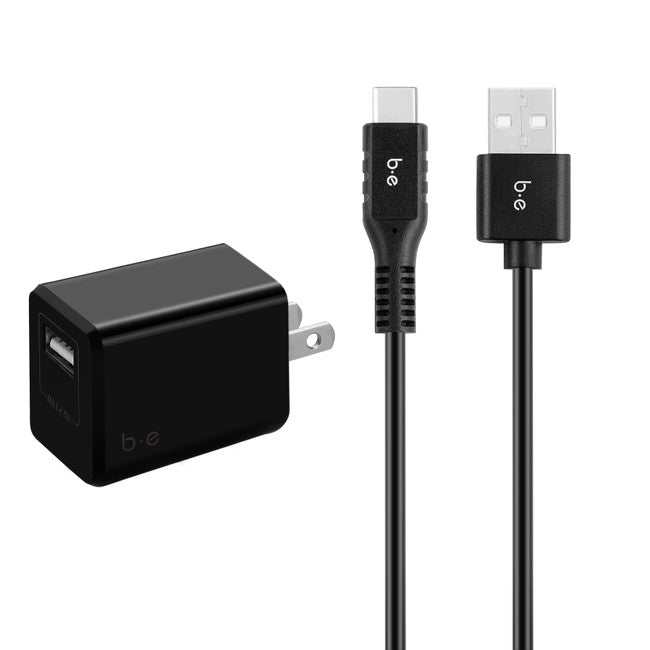 Wall Charger 2.4A with USB-C Cable Black