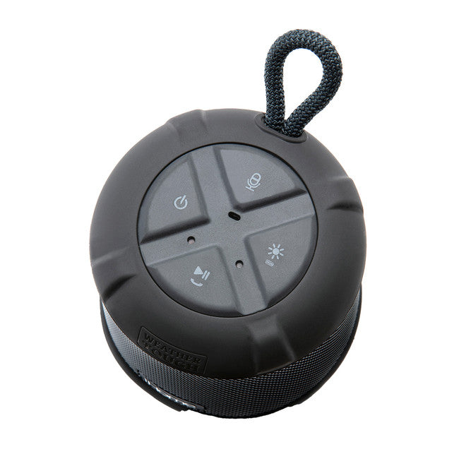 Waterproof Shockproof Bluetooth Speaker with Accent Lighting and Mega Battery Black