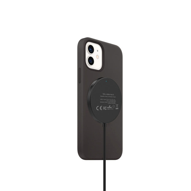 Magnetic Wireless Charger with 6ft Cable 15W Saffiano Black