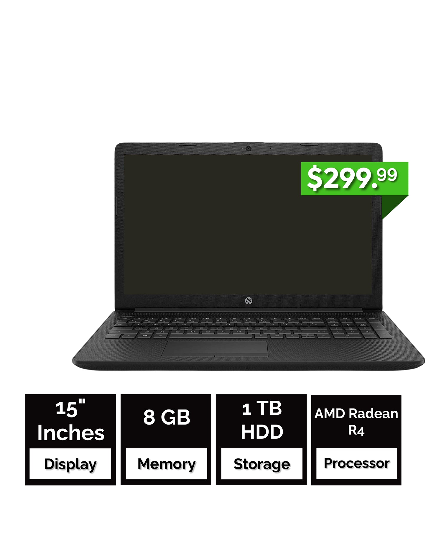HP Notebook - 15-db0038ca - 15.6 inch - Core 2C -8GB RAM - 1TB HDD