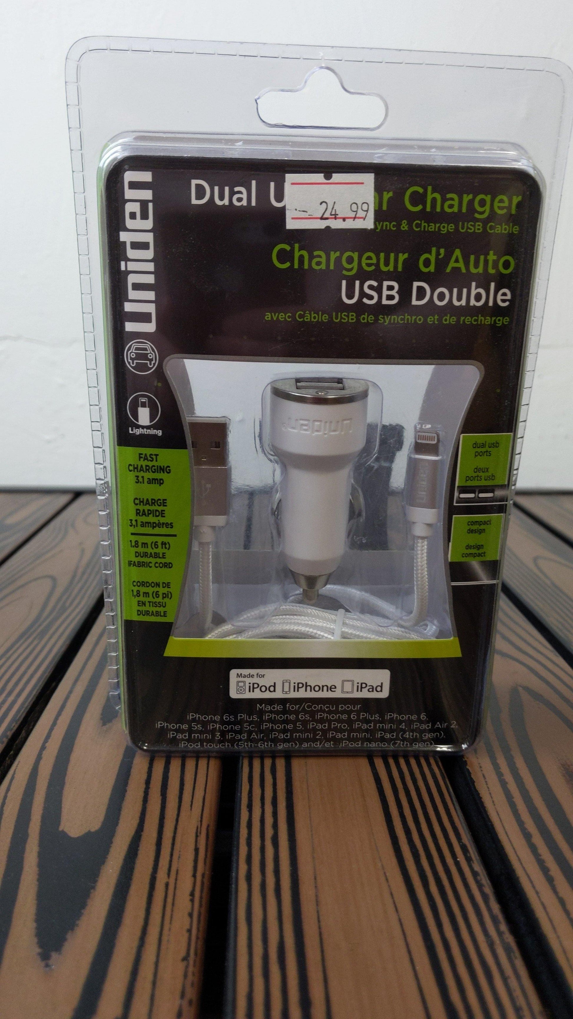 Uniden USB Dual Car Charger Lightning - PCMaster Pro 