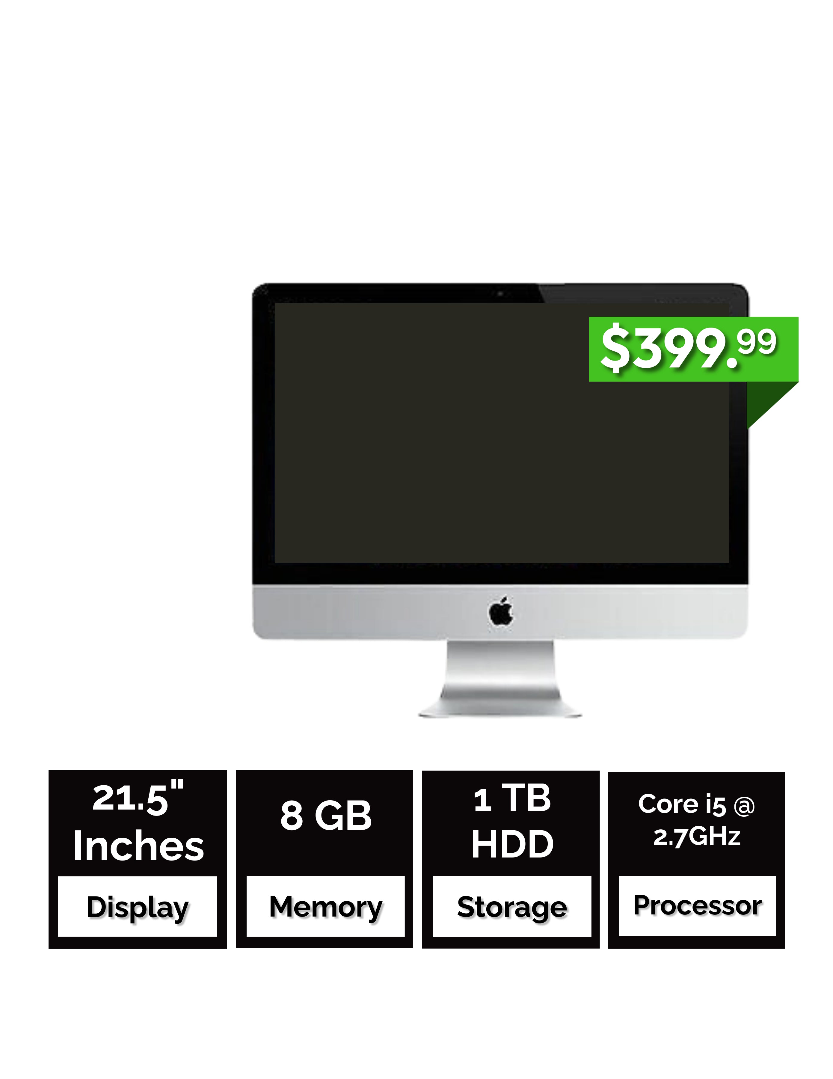 Apple iMac Late 2013 - 21.5-Inch - Core i5 - 8 GB RAM - 1 TB HDD 