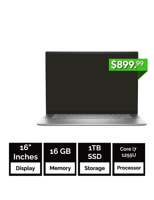 Dell Inspiron 16 - 16 inch - Core i7 12th Gen - 16GB RAM - 1TB SSD