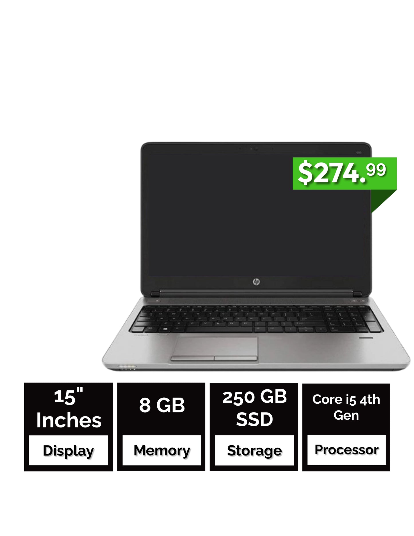 HP ProBook 650 (G1) - 15 inch - Core i5 4300M - 4GB RAM - 250GB SSD